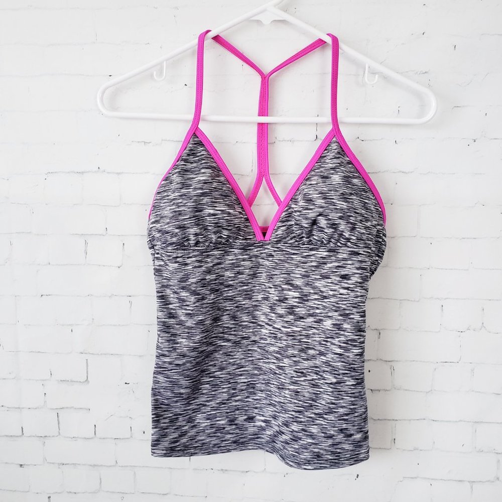 Pretty Athleta Kata Tankini Swim Top Size XS Gray Space Dye